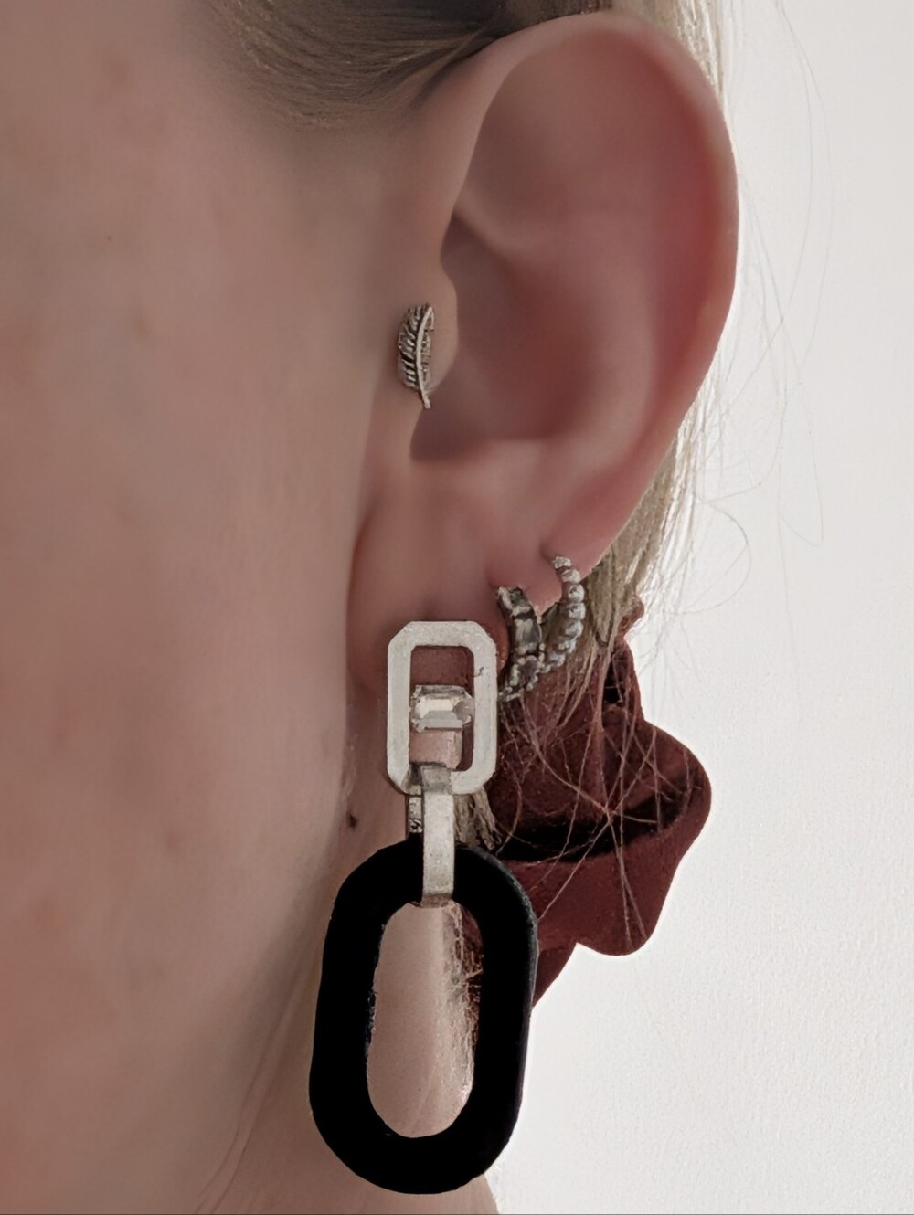All Saints Stone Link Drop Earrings - Picture 3 of 3